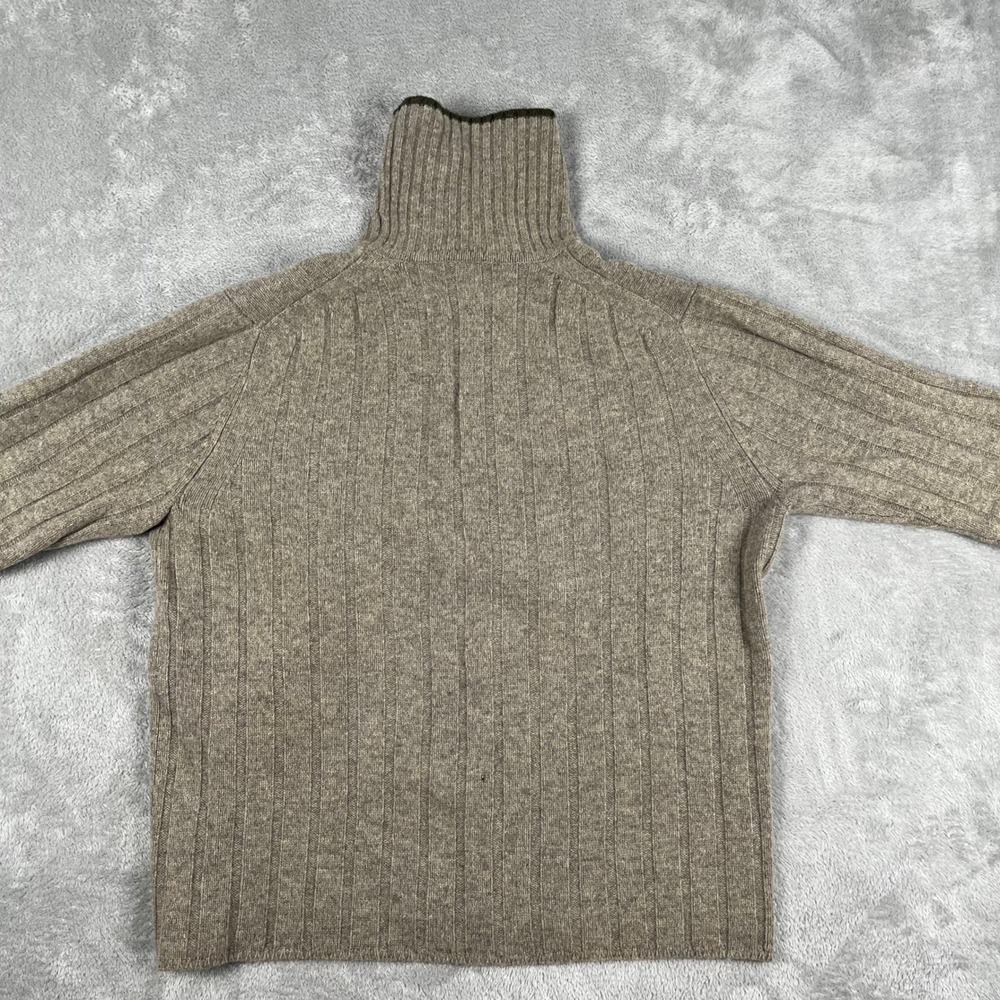 Gap Mens Ribbed Turtleneck Sweater Taupe Long Sleeve Casual Knit Pullover Size M